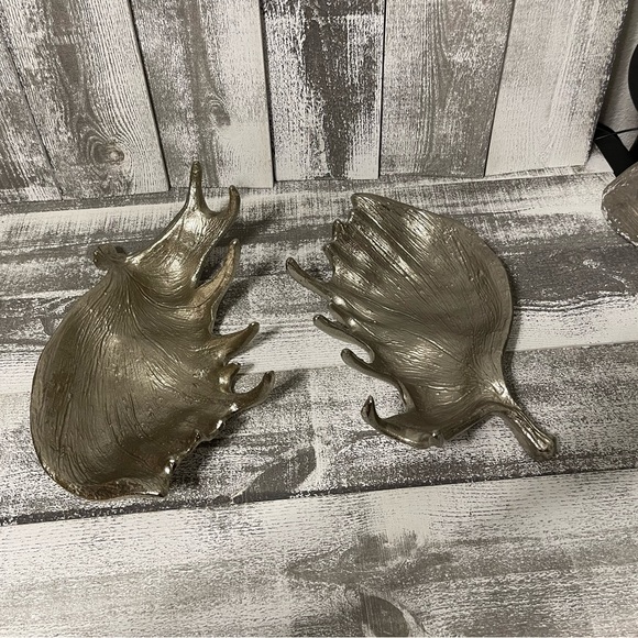 Two Threshold Elk Or Moose Antlers Silver Tone Metal - Picture 6 of 14